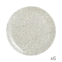 Luminarc 6 Assiettes Plates Mindy Beige 26cm