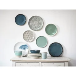 Maisons Du Monde Vaisselle De Noël Assiette à Dessert En Faïence Bleue - Lot De 6 -Assiettes Soldes Magasin assiette a dessert en faience bleue 1000 1 15 174183 4