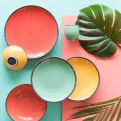 Maisons Du Monde Assiettes à Dessert Assiette à Dessert En Faïence Jaune - Lot De 2 -Assiettes Soldes Magasin assiette a dessert en faience jaune 1000 3 22 180832 2