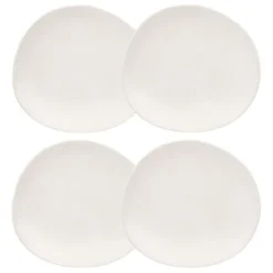 Maisons Du Monde Assiettes à Dessert Assiette à Dessert En Grès Blanc - Lot De 4