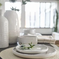 Maisons Du Monde Assiettes à Dessert Assiette à Dessert En Grès Blanc - Lot De 6 -Assiettes Soldes Magasin assiette a dessert en gres blanc 1000 13 7 208246 4