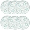 Maisons Du Monde Assiettes à Dessert Assiette à Dessert En Grès Blanc à Motifs Bleus Et Gris - Lot De 6