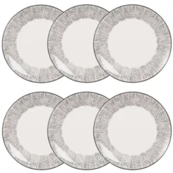 Maisons Du Monde Vaisselle De Noël Assiette à Dessert En Grès Blanc Motifs à Pois - Lot De 6