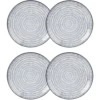 Maisons Du Monde Assiettes à Dessert Assiette à Dessert En Grès Imprimé Traits Bleus - Lot De 4