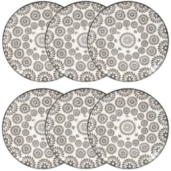 Maisons Du Monde Vaisselle De Noël Assiette à Dessert En Grès Micromotif Noir/blanc D 21 Cm - Lot De 6 -Assiettes Soldes Magasin assiette a dessert en gres noir et blanc imprime chiang mai 1000 9 29 154148 5