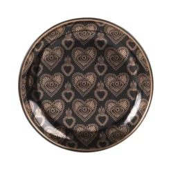 Maisons Du Monde Assiettes à Dessert Assiette à Dessert En Grès Noir Et Doré - Lot De 6