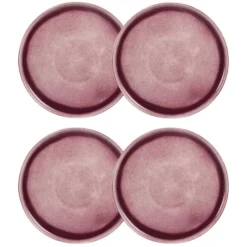 Maisons Du Monde Assiettes à Dessert Assiette à Dessert En Grès Vieux Mauve - Lot De 4