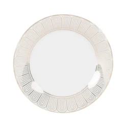 Maisons Du Monde Assiettes à Dessert Assiette à Dessert En Porcelaine Blanche à Bord Doré - Lot De 6