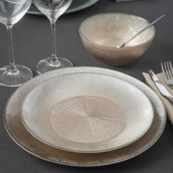 Assiettes Soldes Magasin -Assiettes Soldes Magasin assiette a dessert en verre coloris champagne d 22 cm 1000 15 10 164133 2