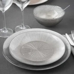 Assiettes Soldes Magasin -Assiettes Soldes Magasin assiette a dessert en verre gris d 22 cm 1000 2 0 154447 2