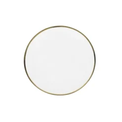 Lo De Manuela Assiettes De Présentation Assiette à Pain Porcelaine De Limoges Blanche- Bord Doré 15 Cm