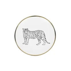 Lo De Manuela Assiettes De Présentation Assiette à Pain Porcelaine De Limoges Tigre 15 Cm