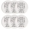 Maisons Du Monde Assiettes Plates Assiette à Pizza En Porcelaine Blanche Imprimée - Lot De 6