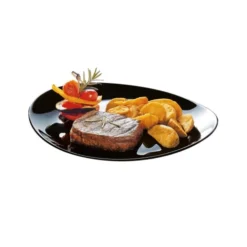 Luminarc Assiettes Plates Assiette à Steak Noire 30x26cm -Assiettes Soldes Magasin assiette a steak noire 30x26cm 2