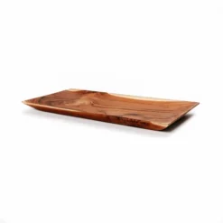 Bazar Bizar Assiettes Plates Assiette à Sushi En Bois De Teck Grande Rectangulaire -Assiettes Soldes Magasin assiette a sushi en bois de teck grande rectangulaire 2