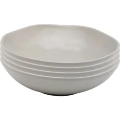 Kare Design Assiettes Creuses Assiette Creuse En Céramique Grise D21 - Lot De 4