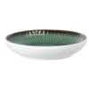 Maisons Du Monde Assiettes Creuses Assiette Creuse En Grès à Relief Vert Blanc Et Contour Marron - Lot De 4