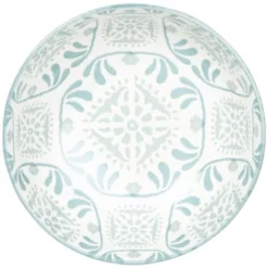 Maisons Du Monde Assiettes Creuses Assiette Creuse En Grès Blanc à Motifs Bleus Et Gris - Lot De 4 -Assiettes Soldes Magasin assiette creuse en gres blanc a motifs bleus et gris 1000 13 19 212768 2
