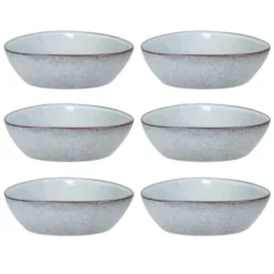 Maisons Du Monde Assiettes Creuses Assiette Creuse En Grès Bleu Gris - Lot De 6