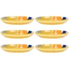 Maisons Du Monde Assiettes Creuses Assiette Creuse En Grès Multicolore Motif Végétal - Lot De 6