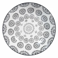 Maisons Du Monde Vaisselle De Noël Assiette Creuse En Grès Noir/blanc D 20 Cm - Lot De 4 -Assiettes Soldes Magasin assiette creuse en gres noir blanc d 20 cm 1000 10 30 154149 3