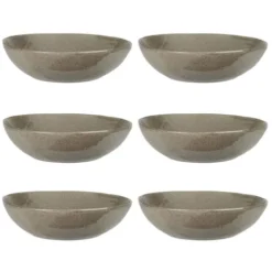 Maisons Du Monde Assiettes Creuses Assiette Creuse En Grès Vert - Lot De 6