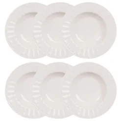 Maisons Du Monde Assiettes Creuses Assiette Creuse En Porcelaine Blanche - Lot De 6