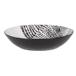 Maisons Du Monde Assiettes Creuses Assiette Creuse En Porcelaine Blanche Et Noire à Motifs - Lot De 6