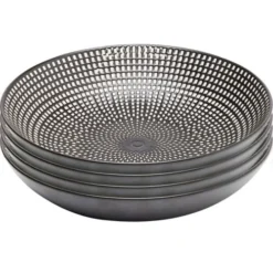 Kare Design Assiettes Creuses Assiette Creuse En Porcelaine Noire Et Blanche D20 - Lot De 4
