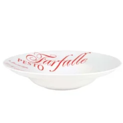 Maisons Du Monde Assiettes Creuses Assiette Creuse En Porcelaine Blanche Imprimé Gris - Lot De 6 -Assiettes Soldes Magasin assiette creuse en porcelaine rouge d 30 cm pasta pasta 1000 7 29 115403 4