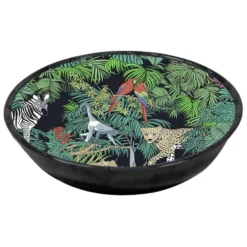 Les Jardins De La Comtesse Assiettes Creuses Assiette Creuse Mélamine Contour Bambou 23 Cm Avec Des Motifs Jungle