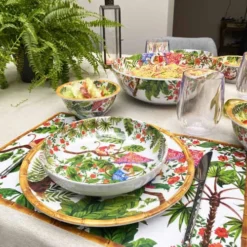Les Jardins De La Comtesse Assiettes Creuses Assiette Creuse Mélamine Pure Décorée Par Des Singes De Bali 20 Cm -Assiettes Soldes Magasin assiette creuse melamine pure decoree par des singes de bali 20 cm 1