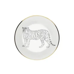 Lo De Manuela Assiettes Creuses Assiette Creuse Porcelaine De Limoges Tigre 19 Cm