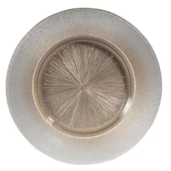 Maisons Du Monde Vaisselle De Noël Assiette De Présentation En Verre Coloris Champagne D 34 Cm - Lot De 2