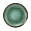 Maisons Du Monde Assiettes à Dessert Assiette Dessert En Grès à Relief Vert Et Contour Marron - Lot De 4