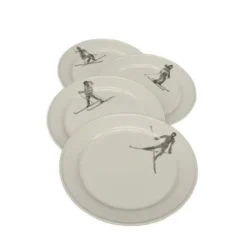Wadiga Assiettes Plates Assiette En Céramique Blanche D27cm - Lot De 4