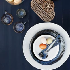 Madam Stoltz Assiettes Plates Assiette En Céramique Bleu -Assiettes Soldes Magasin assiette en ceramique bleu 1