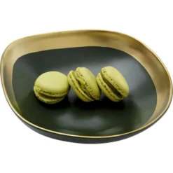 Kare Design Vaisselle De Noël Assiette En Grès Vert Foncé Et Doré D27 - Lot De 4 -Assiettes Soldes Magasin assiette en gres vert fonce et dore d27 lot de 4 4