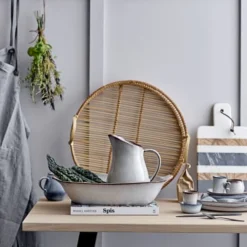 Bloomingville Assiettes Plates Assiette Lara En Grès Gris D28,5cm -Assiettes Soldes Magasin assiette lara en gres gris d28 5cm 3