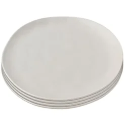 Kare Design Assiettes Plates Assiette Plate En Céramique Grise D26 - Lot De 4