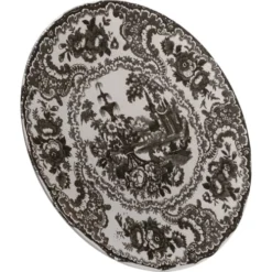 Kare Design Assiettes Plates Assiette Plate En Céramique Grise D27 - Lot De 6 -Assiettes Soldes Magasin assiette plate en ceramique grise d27 lot de 6 2