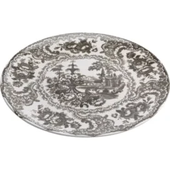 Kare Design Assiettes Plates Assiette Plate En Céramique Grise D27 - Lot De 6 -Assiettes Soldes Magasin assiette plate en ceramique grise d27 lot de 6 3