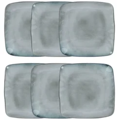 Maisons Du Monde Vaisselle De Noël Assiette Plate En Faïence Grise - Lot De 6