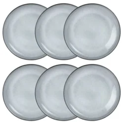 Maisons Du Monde Assiettes Plates Assiette Plate En Faïence Grise - Lot De 6