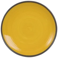Maisons Du Monde Assiettes Plates Assiette Plate En Faïence Verte - Lot De 2 -Assiettes Soldes Magasin assiette plate en faience jaune valence 1000 0 19 180829 1