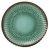 Maisons Du Monde Assiettes Plates Assiette Plate En Grès à Relief Vert Et Contour Marron - Lot De 4