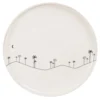 Maisons Du Monde Assiettes Plates Assiette Plate En Grès Beige Motifs Palmiers Noirs - Lot De 6