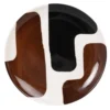 Maisons Du Monde Assiettes Plates Assiette Plate En Grès Blanc, Marron Et Noir - Lot De 6