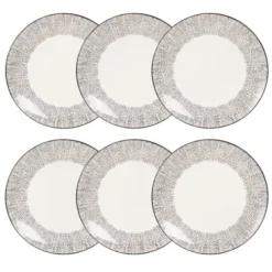 Maisons Du Monde Vaisselle De Noël Assiette Plate En Grès Blanc Motifs à Pois - Lot De 6