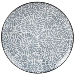 Maisons Du Monde Assiettes Plates Assiette Plate En Grès Blanc Motifs Graphiques Bleus - Lot De 4 -Assiettes Soldes Magasin assiette plate en gres blanc motifs graphiques bleus 1000 16 5 193238 1